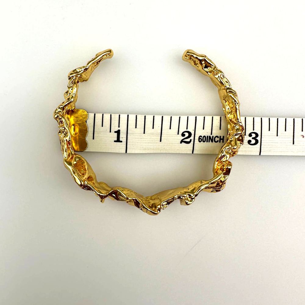 AMBER SCEATS Emery Bracelet Crushed Metal 24kt Gold Plating-NEW - Picture 7 of 7
